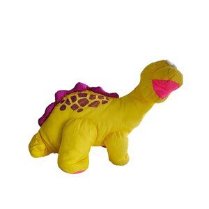 Vintage Fisher Price Yellow Puffalump Dino Roar Brontosaurus Dinosaur 1992 Works